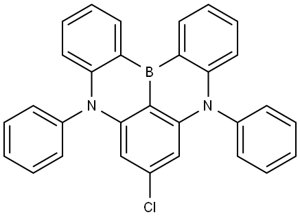 7-氯-5,9-二苯基-5,9-双氢-5,9-氮杂-13B-硼萘并[3,2,1-DE]蒽 结构式