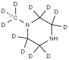 1-(methyl-13C-d3)piperazine-2,2,3,3,5,5,6,6-d8 结构式