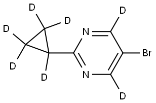 5-bromo-2-(cyclopropyl-d5)pyrimidine-4,6-d2 结构式