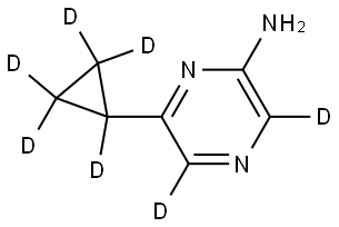 6-(cyclopropyl-d5)pyrazin-3,5-d2-2-amine 结构式