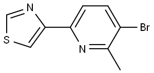 4-(5-bromo-6-methylpyridin-2-yl)thiazole 结构式