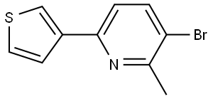 3-bromo-2-methyl-6-(thiophen-3-yl)pyridine 结构式