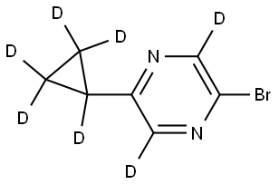 2-bromo-5-(cyclopropyl-d5)pyrazine-3,6-d2 结构式