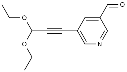 5-(3,3-Diethoxy-1-propyn-1-yl)-3-pyridinecarboxaldehyde 结构式