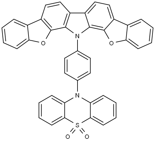10-(4-(14H-bis(benzofuro)[2,3-a:3',2'-i]carbazol-14-yl)phenyl)-10H-phenothiazine 5,5-dioxide 结构式