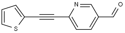 6-[2-(2-Thienyl)ethynyl]-3-pyridinecarboxaldehyde 结构式