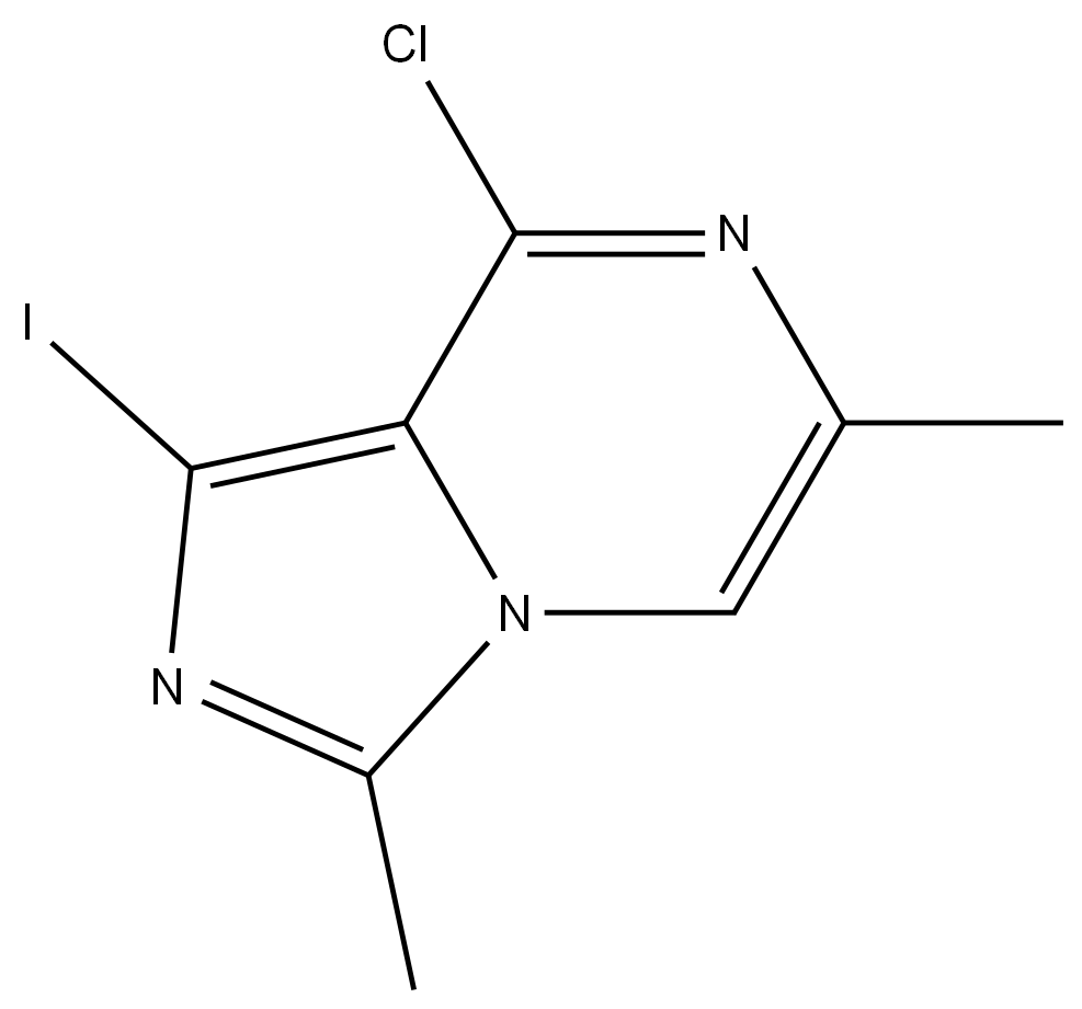8-氯-1-碘-3,6-二甲基咪唑并[1,5-A]吡嗪 结构式