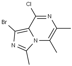 1-溴-8-氯-3,5,6-三甲基咪唑并[1,5-A]吡嗪 结构式