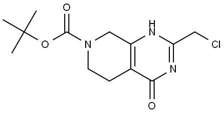 2-(氯甲基)-4-氧代-4,5,6,8-四氢吡啶并[3,4-D]嘧啶-7(3H)-羧酸叔丁酯 结构式