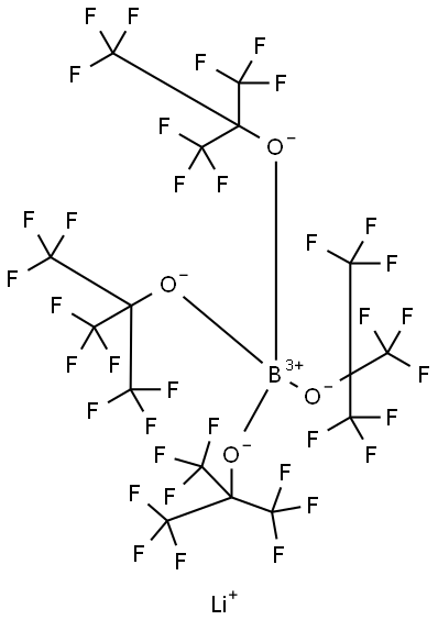 Borate(1-), tetrakis[1,1,1,3,3,3-hexafluoro-2-(trifluoromethyl)-2-propanolato-κO]-, lithium (9CI) 结构式