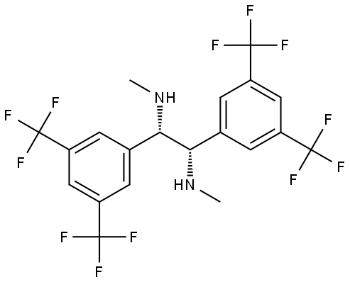 (1S,2S)-1,2-双(3,5-双(三氟甲基)苯基)-N1,N2-二甲基乙烷-1,2-二胺 结构式