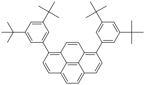 1,8-bis(3',5'-di-tert-butylphenyl)pyrene 结构式