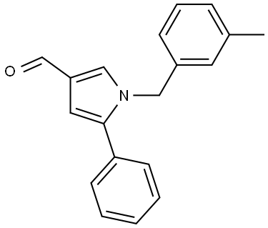 1-(3-甲基苄基)-5-苯基-1H-吡咯-3-甲醛 结构式