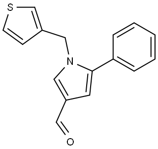 5-苯基-1-(噻吩-3-基甲基)-1H-吡咯-3-甲醛 结构式