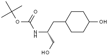 (R)-(1-羟基-3-(4-羟基环己基)丙-2-基)氨基甲酸叔丁酯 结构式