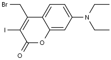 4-(bromomethyl)-7-(diethylamino)-3-iodo-2H-chromen-2-one 结构式