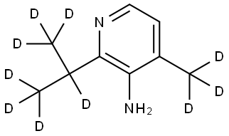 4-(methyl-d3)-2-(propan-2-yl-d7)pyridin-3-amine 结构式