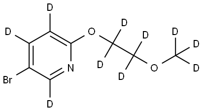 5-bromo-2-(2-(methoxy-d3)ethoxy-1,1,2,2-d4)pyridine-3,4,6-d3 结构式