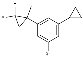 1-bromo-3-cyclopropyl-5-(2,2-difluoro-1-methylcyclopropyl)benzene 结构式