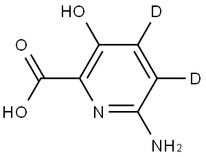 6-amino-3-hydroxypicolinic-4,5-d2 acid 结构式