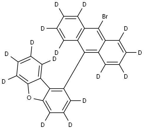 Dibenzofuran-1,2,3,4,6,7,8-d7, 9-(10-bromo-9-anthracenyl-1,2,3,4,5,6,7,8-d8)- 结构式