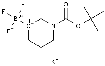 三氟硼酸钾(1-(叔丁氧基羰基)哌啶-3-基) 结构式