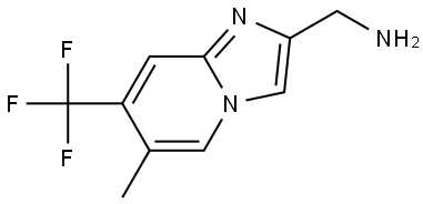 (6-甲基-7-(三氟甲基)咪唑并[1,2-A]吡啶-2-基)甲胺 结构式
