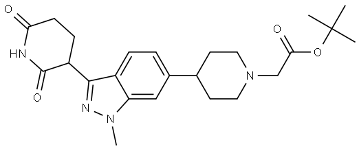 2-(4-(3-(2,6-二氧哌啶-3-基)-1-甲基-1H-吲唑-6-基)哌啶-1-基)乙酸叔丁酯 结构式