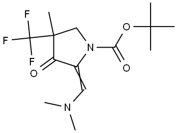 tert-butyl 2-((dimethylamino)methylene)-4-methyl-3-oxo-4-(trifluoromethyl)pyrrolidine-1-carboxylate 结构式
