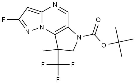 tert-butyl 2-fluoro-8-methyl-8-(trifluoromethyl)-7,8-dihydro-6H-pyrazolo[1,5-a]pyrrolo[2,3-e]pyrimidine-6-carboxylate 结构式