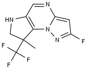 2-fluoro-8-methyl-8-(trifluoromethyl)-7,8-dihydro-6H-pyrazolo[1,5-a]pyrrolo[2,3-e]pyrimidine 结构式