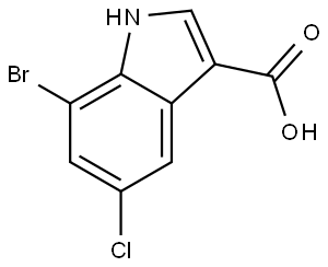 7-bromo-5-chloro-1H-indole-3-carboxylic acid 结构式