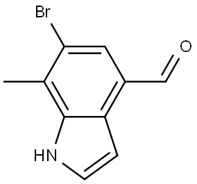 6-溴-7-甲基-1H-吲哚-4-甲醛 结构式