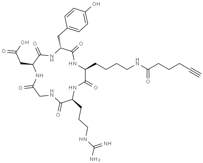 RGD环肽点击化学ALKYNE CRGD 结构式