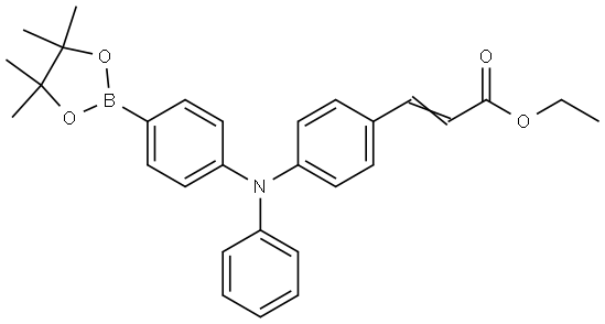 2-Propenoic acid, 3-[4-[phenyl[4-(4,4,5,5-tetramethyl-1,3,2-dioxaborolan-2-yl)phenyl]amino]phenyl]-, ethyl ester 结构式