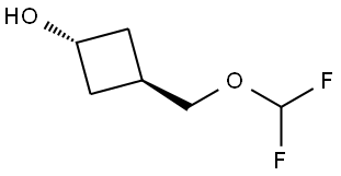 反式-3-[(二氟甲氧基)甲基]环丁醇 结构式