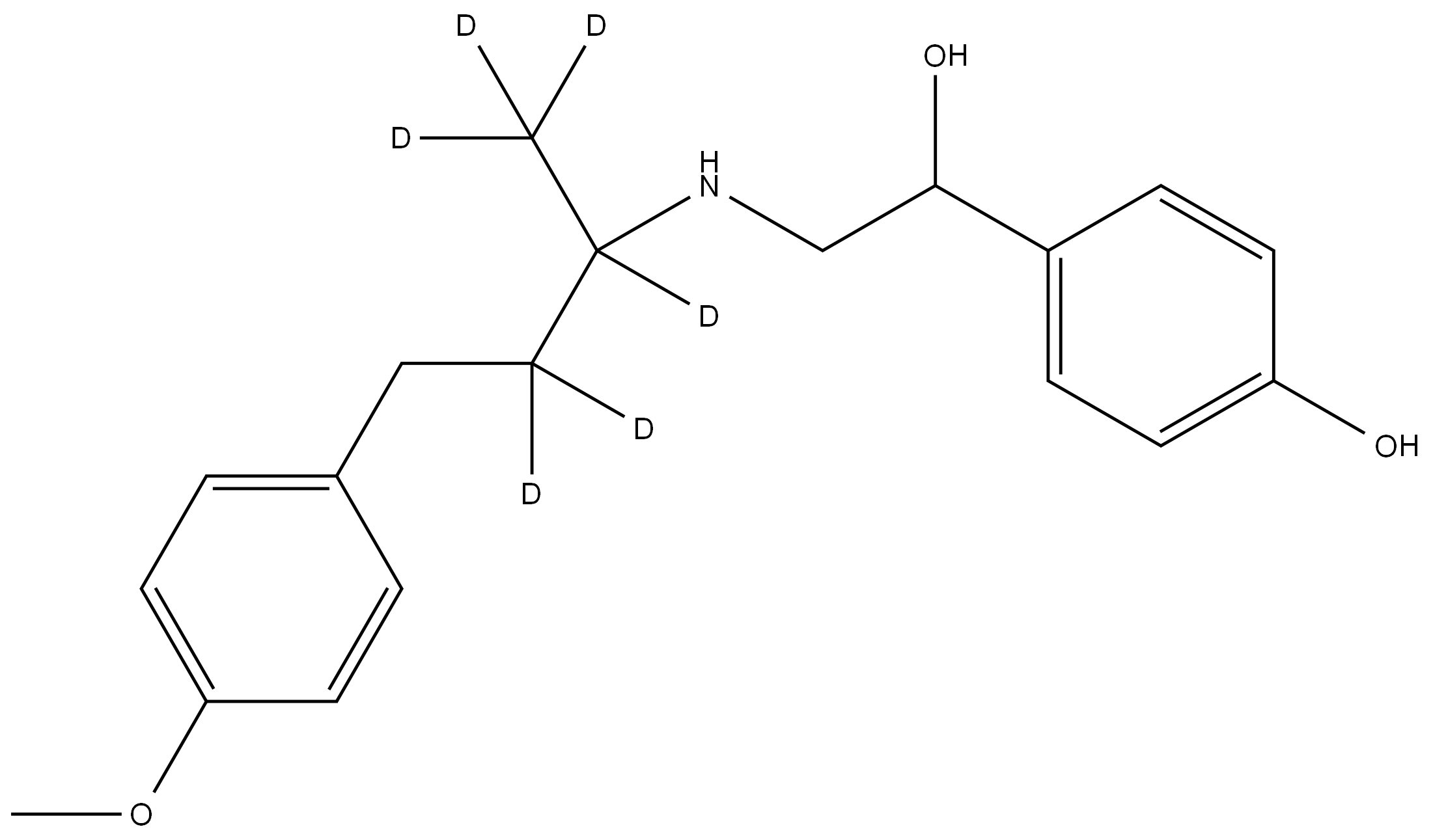 O-methyl Ractopamine-D6 结构式