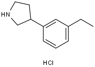 3-(3-乙基苯基)吡咯烷盐酸盐 结构式