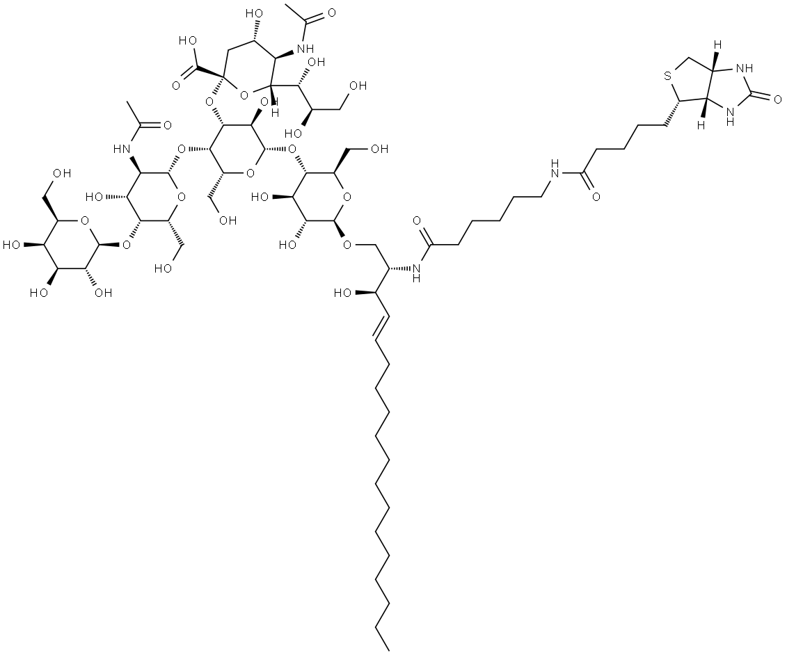 N-己酰基-生物素-单唾液酸神经节苷脂GM1 结构式