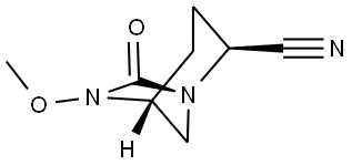 1,6-Diazabicyclo[3.2.1]octane-2-carbonitrile, 6-methoxy-7-oxo-, (1R,2S,5R)- 结构式