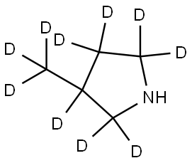 3-(methyl-d3)pyrrolidine-2,2,3,4,4,5,5-d7 结构式