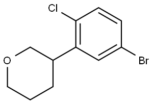 3-(5-bromo-2-chlorophenyl)tetrahydro-2H-pyran 结构式