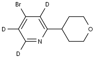 4-bromo-2-(tetrahydro-2H-pyran-4-yl)pyridine-3,5,6-d3 结构式