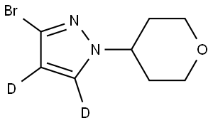 3-bromo-1-(tetrahydro-2H-pyran-4-yl)-1H-pyrazole-4,5-d2 结构式