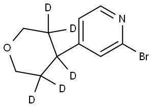 2-bromo-4-(tetrahydro-2H-pyran-4-yl-3,3,4,5,5-d5)pyridine 结构式