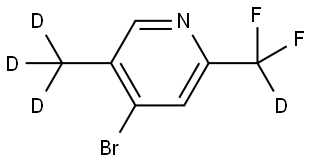 4-bromo-2-(difluoromethyl-d)-5-(methyl-d3)pyridine 结构式