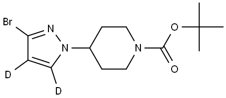 tert-butyl 4-(3-bromo-1H-pyrazol-1-yl-4,5-d2)piperidine-1-carboxylate 结构式