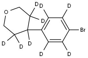 4-(4-bromophenyl-2,3,5,6-d4)tetrahydro-2H-pyran-3,3,4,5,5-d5 结构式