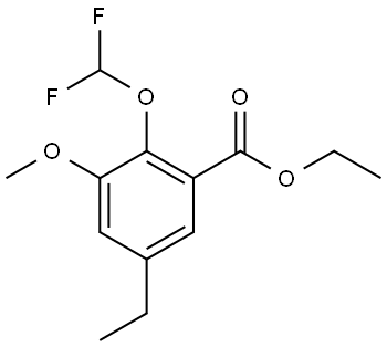 Ethyl 2-(difluoromethoxy)-5-ethyl-3-methoxybenzoate 结构式