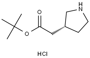 叔丁基 (R)-2-(吡咯烷-3-基)乙酸盐 结构式